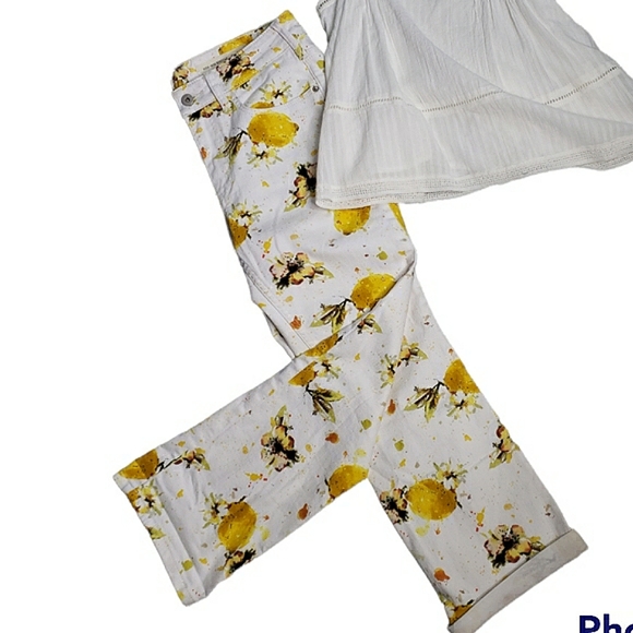 Pilcro and Letterpress for Anthropologie Highrise Lemon Novelty Cropped Jeans 28 - Picture 9 of 14